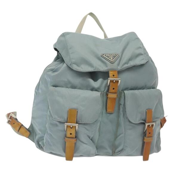 PRADA Backpack Nylon Light Blue Silver - Picture 1 of 13